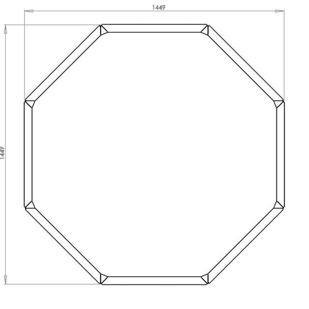 Cortenstaal achthoekige plantenbak Chicago 60, 144,9x144,9x80 cm