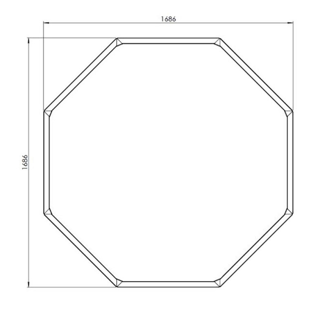 Cortenstaal achthoekige plantenbak Chicago 70, 168,6x168,6x70 cm