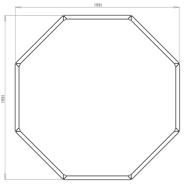 Cortenstaal achthoekige plantenbak Chicago 80, 193,1x193x1x60 cm