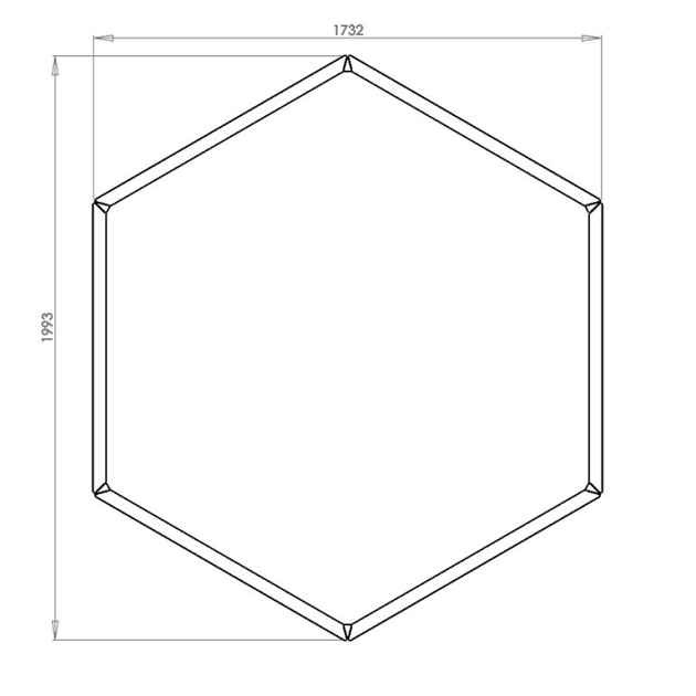 Cortenstaal zeshoekige plantenbak Denver 100, 199,3x173,2x100 cm