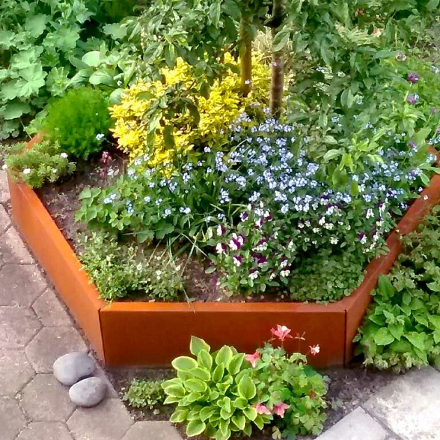 Cortenstaal zeshoekige plantenbak Denver 100, 199,3x173,2x50 cm