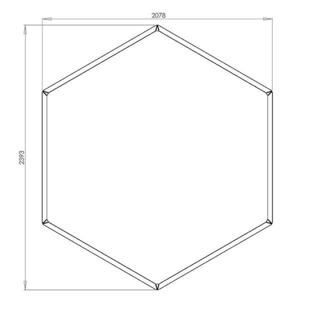 Cortenstaal zeshoekige plantenbak Denver 120, 239,2x207,8x30 cm