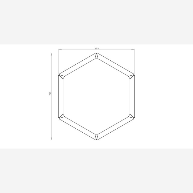 Cortenstaal zeshoekige plantenbak Denver 40, 79,3x69,3x80 cm