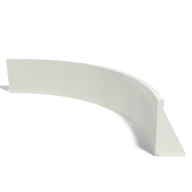 Gepoedercoat staal keerwand binnenbocht 150x150x40 cm wit