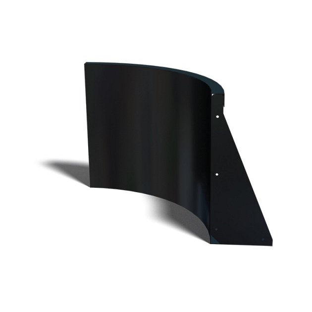 Gepoedercoat staal keerwand binnenbocht 50x50x50 cm zwart