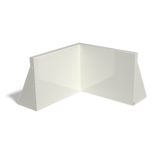 Gepoedercoat staal keerwand binnenhoek 50x50x40 cm wit
