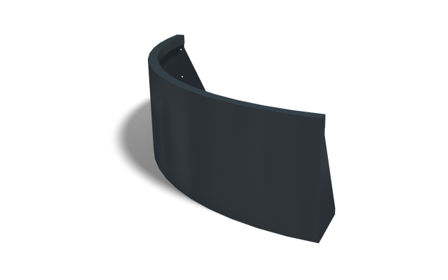 Gepoedercoat staal keerwand buitenbocht 100x100x40 cm wit