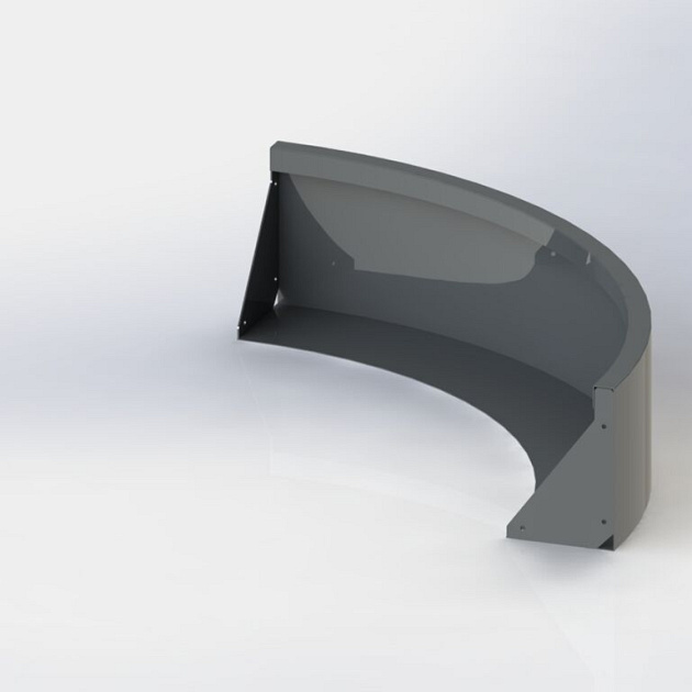 Gepoedercoat staal keerwand buitenbocht 100x100x60 cm zwart