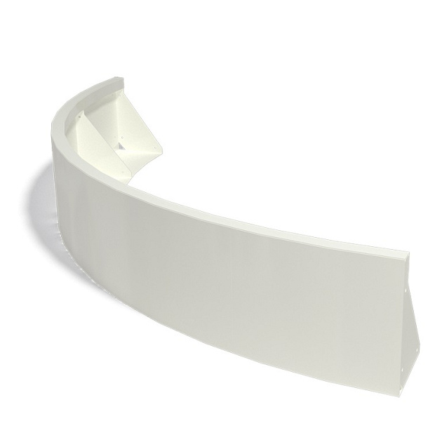 Gepoedercoat staal keerwand buitenbocht 150x150x30 cm wit