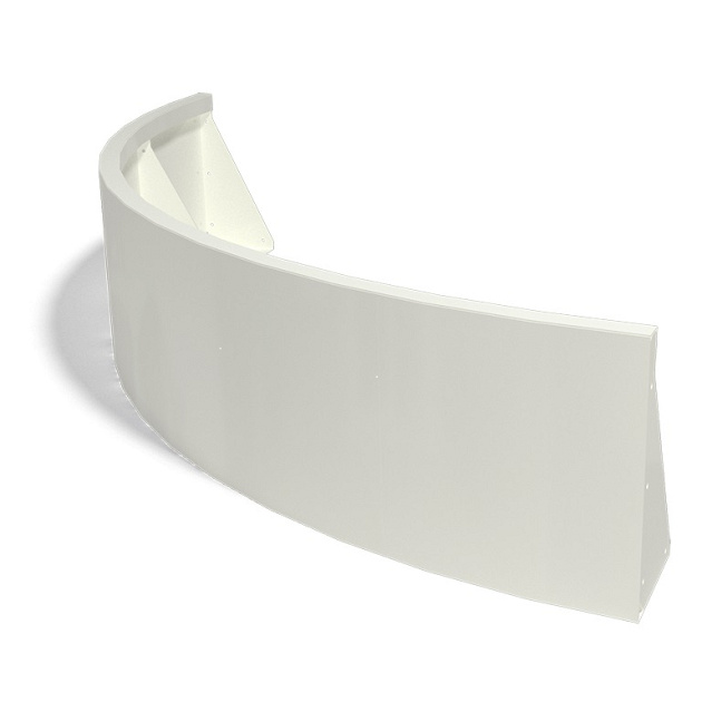 Gepoedercoat staal keerwand buitenbocht 150x150x40 cm wit