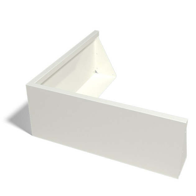 Gepoedercoat staal keerwand buitenhoek 100x100x40 cm wit