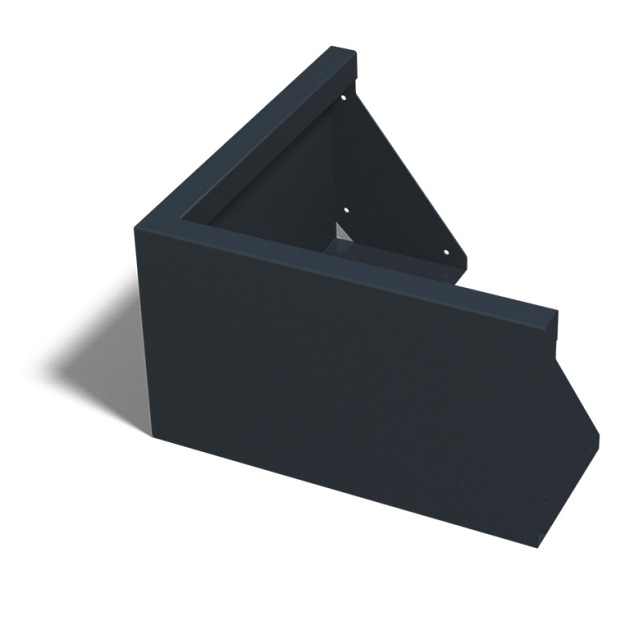 Gepoedercoat staal keerwand buitenhoek 50x50x30 cm zwart