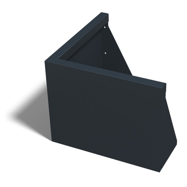 Gepoedercoat staal keerwand buitenhoek 50x50x40 cm zwart