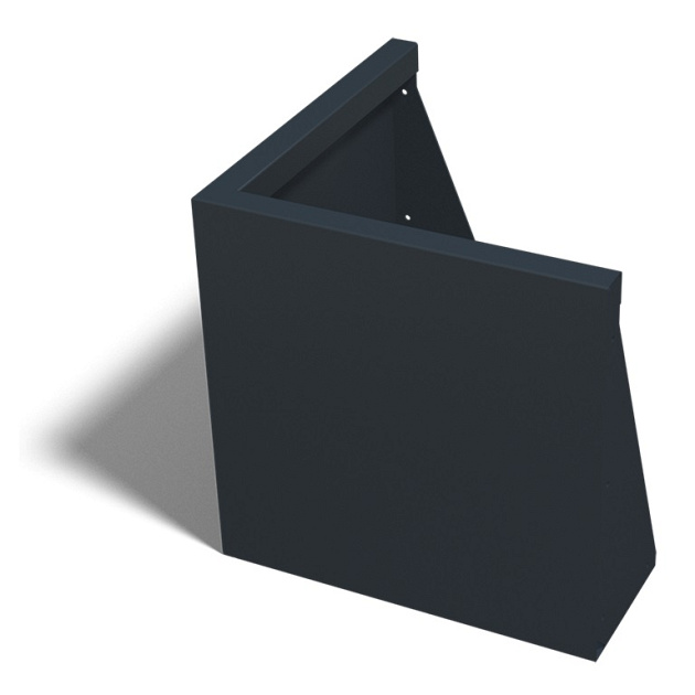 Gepoedercoat staal keerwand buitenhoek 50x50x50 cm antraciet grijs