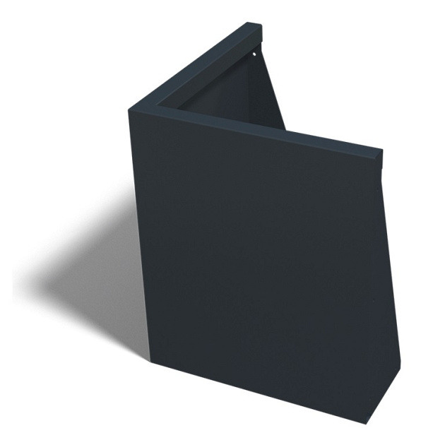 Gepoedercoat staal keerwand buitenhoek 50x50x60 cm zwart