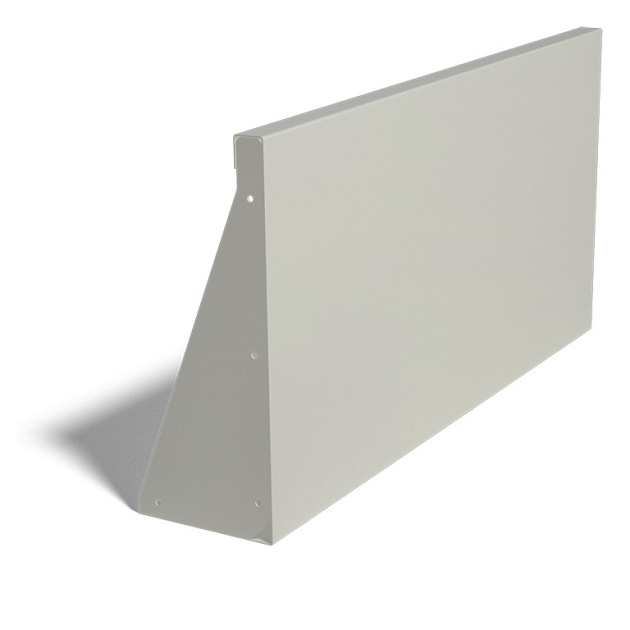 Gepoedercoat staal keerwand recht 100x20x50 cm zwart