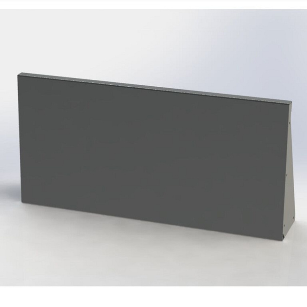 Gepoedercoat staal keerwand recht 100x20x50 cm zwart