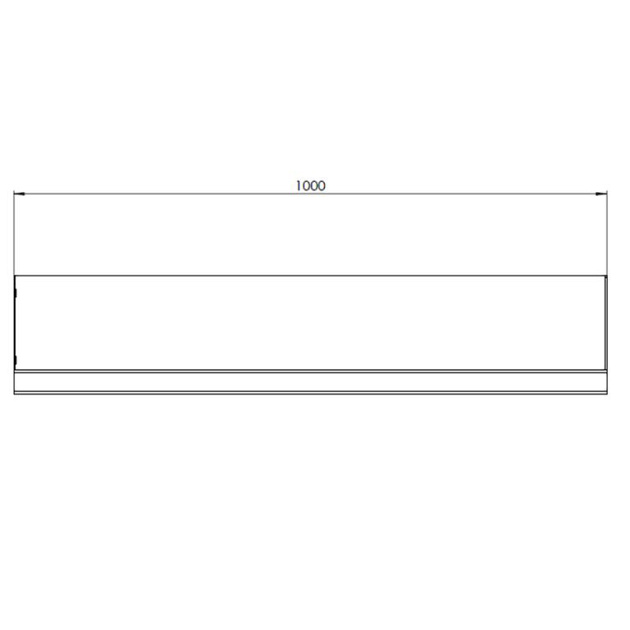 Gepoedercoat staal keerwand recht 100x20x50 cm wit