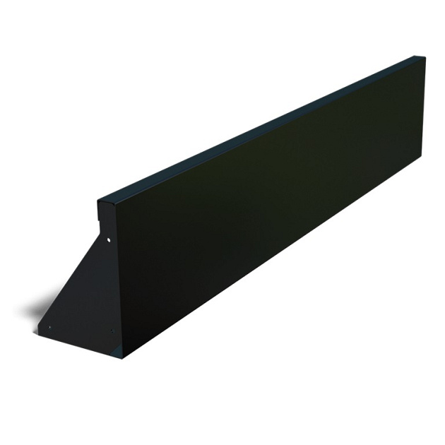 Gepoedercoat staal keerwand recht 150x25x30 cm wit
