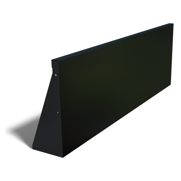 Gepoedercoat staal keerwand recht 150x25x50 cm zwart
