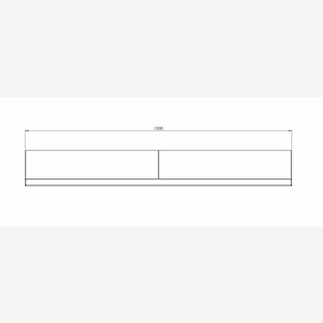 Gepoedercoat staal keerwand recht 150x25x60 cm wit