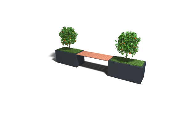 Stalen plantenbak - Rechthoek - 321,2 x 50 x 50 cm - RAL9010 mat (wit) - Zonder bodemplaat - Met ban