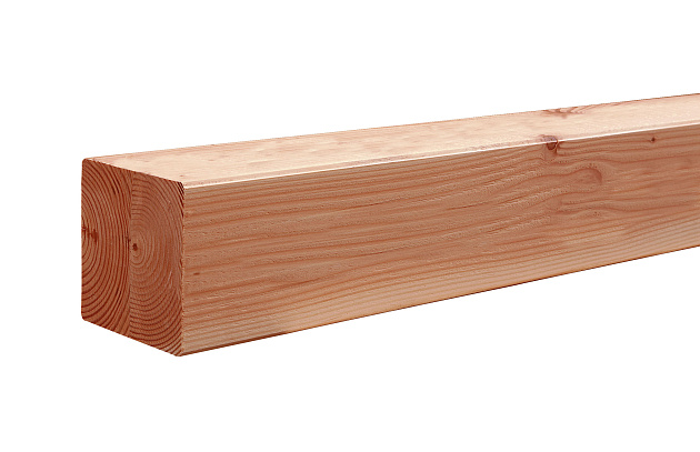 Douglas geschaafde, duplo verlijmde paal, 14 x 14 x 240 cm., onbehandeld