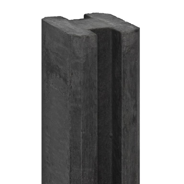 Sleufpaal tussenmodel met kabeldoorvoer tbv motiefplaten antraciet 11,5x11,5x246 cm