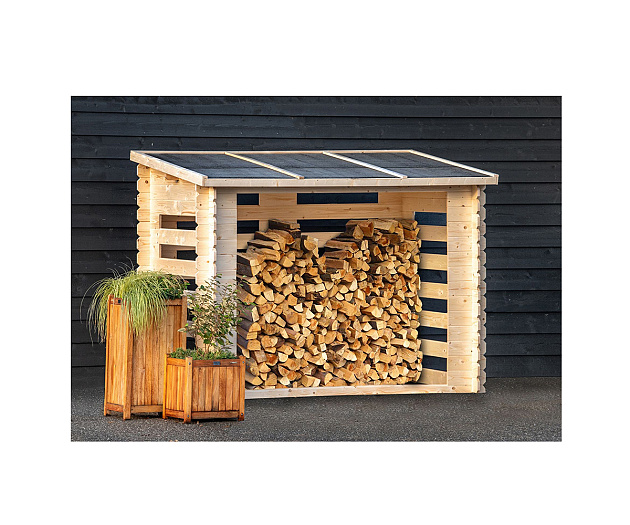 Openhaardhout berging Brandr 238x115x183 cm onbehandeld, geschaafd vuren