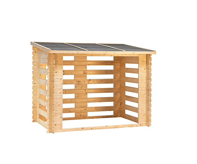 Openhaardhout berging Brandr 238x115x183 cm onbehandeld, geschaafd vuren