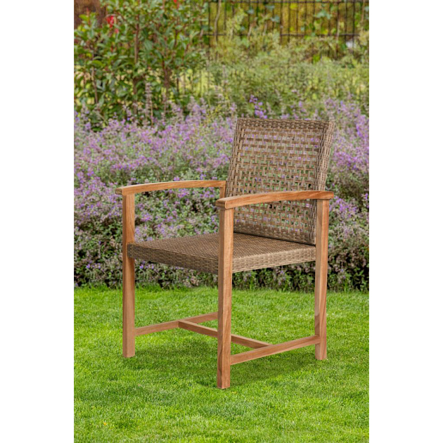 Tuinstoel Blitar (set van twee stuks) onbehandeld teak 58x55x90 cm