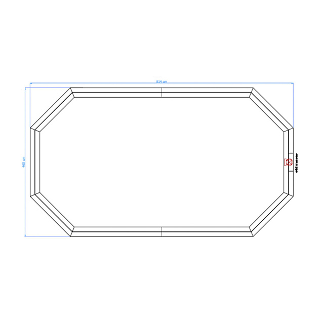 Luxe houten zwembad Cas Abou 814x460x138 cm