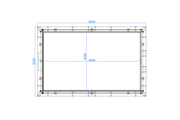 Luxe houten zwembad Santa Cruz 502x322x124 cm