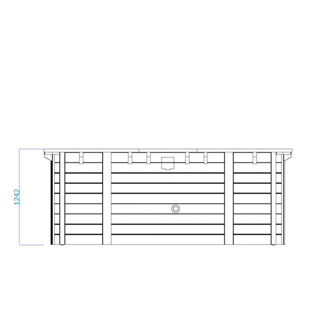 Luxe houten zwembad Santa Cruz 502x322x124 cm