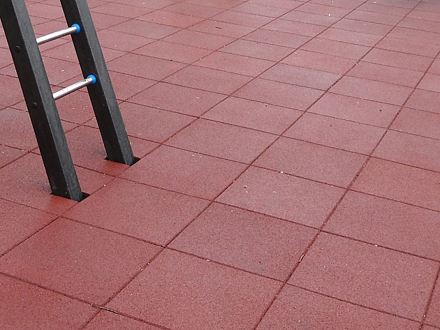 Rubber Tegel 50x50x2,5 cm Rood