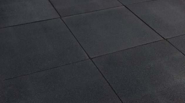 Rubber Tegel 50x50x2,5 cm Zwart