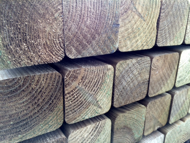 Grenen Geschaafde Paal 8,8x8,8x270 cm