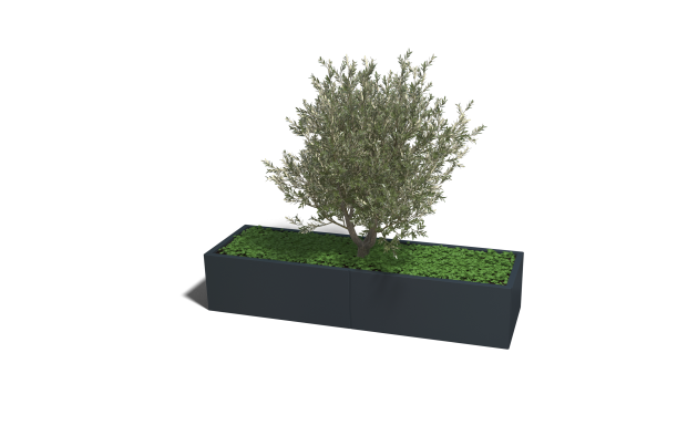 Stalen plantenbak XXL - Rechthoek - 200 x 60 x 60 cm - RAL9010 mat (wit) - Zonder bodemplaat