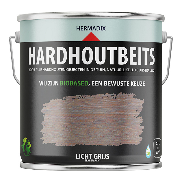 Hardhoutbeits Licht Grijs - 2500 ml