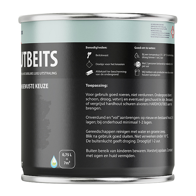 Hardhoutbeits Zwart Transparant - 750 ml