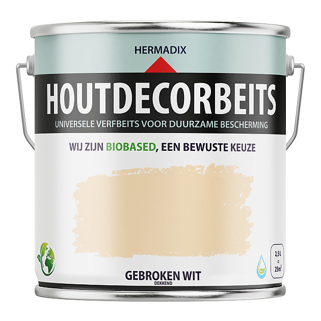 Houtdecorbeits Dekkend Gebroken Wit - 2500 ml