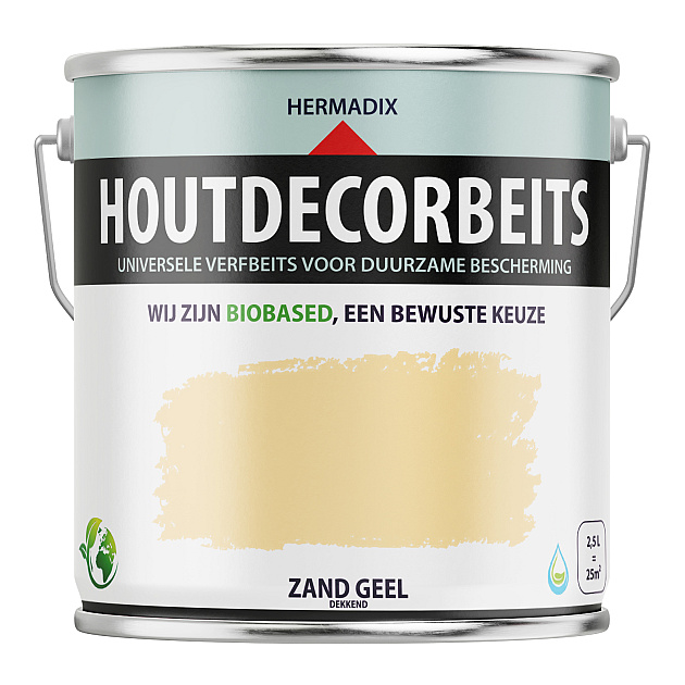 Houtdecorbeits Dekkend Zandgeel - 2500 ml