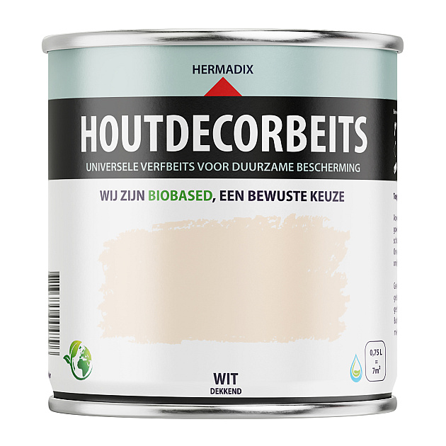Houtdecorbeits Dekkend  Wit - 750 ml