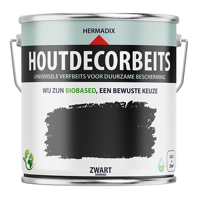 Houtdecorbeits Dekkend Zwart - 2500 ml