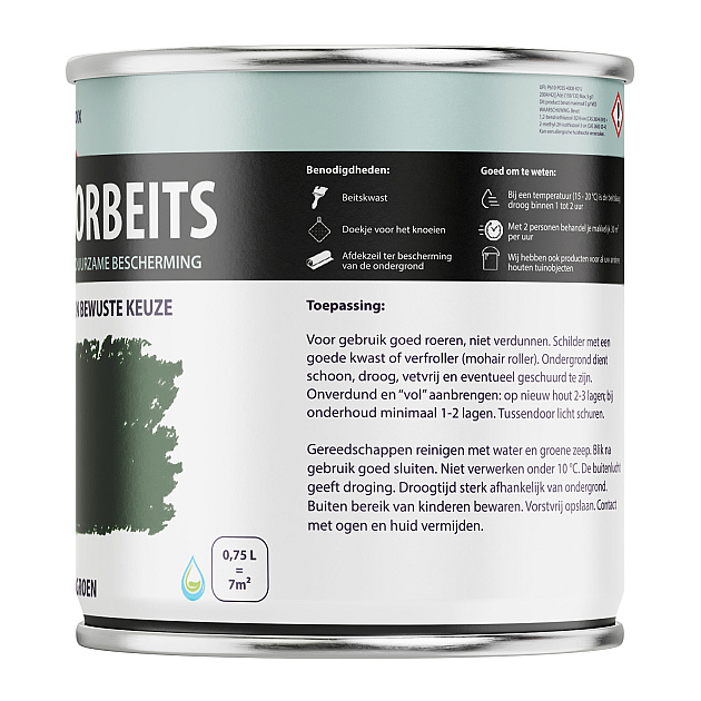 Houtdecorbeits Dekkend Donker Groen - 750 ml