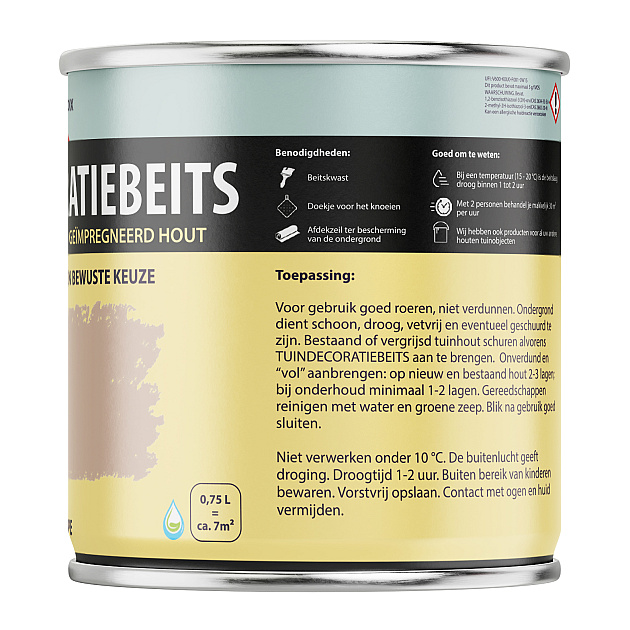 Tuindecoratiebeits Taupe Dekkend - 750 ml