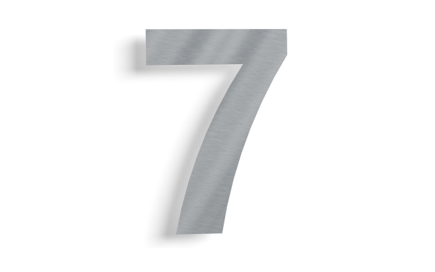 Huisnummer 7 roestvrij staal 80 cm