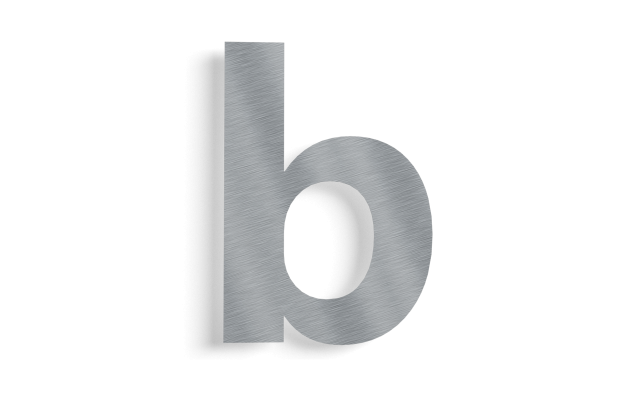 Huisnummer b roestvrij staal 43,1 cm
