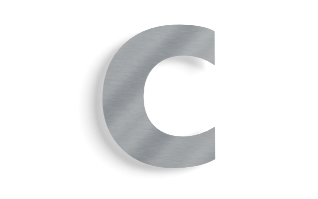 Huisnummer c roestvrij staal 30 cm