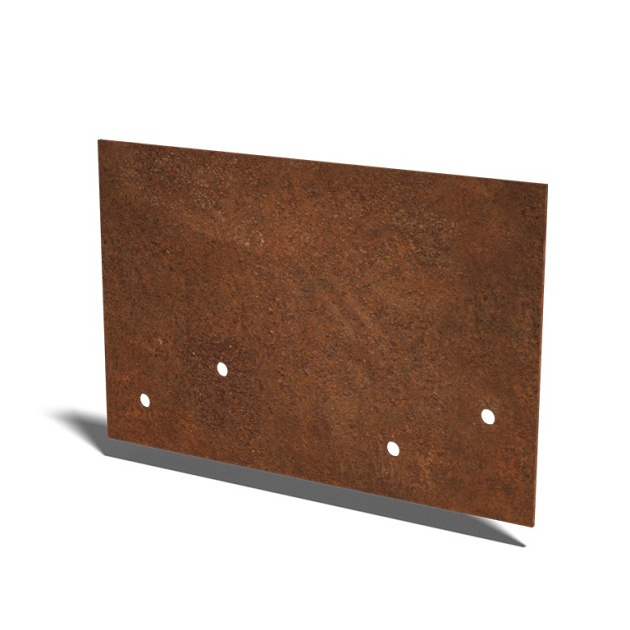 Cortenstaal koppelplaat recht klein 20x13x0,15 cm